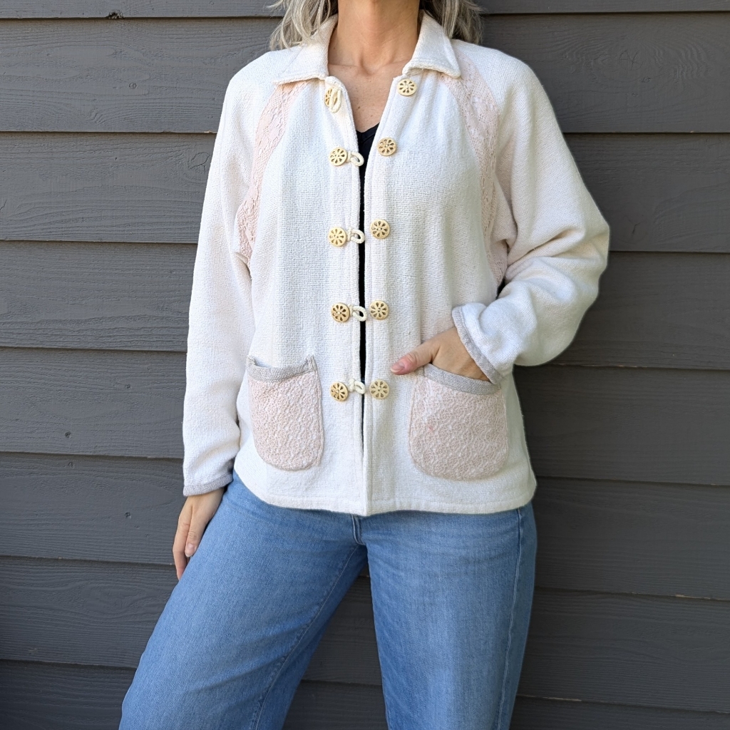 Vintage Gantos Cotton Linen Woven Jacket 1990's M